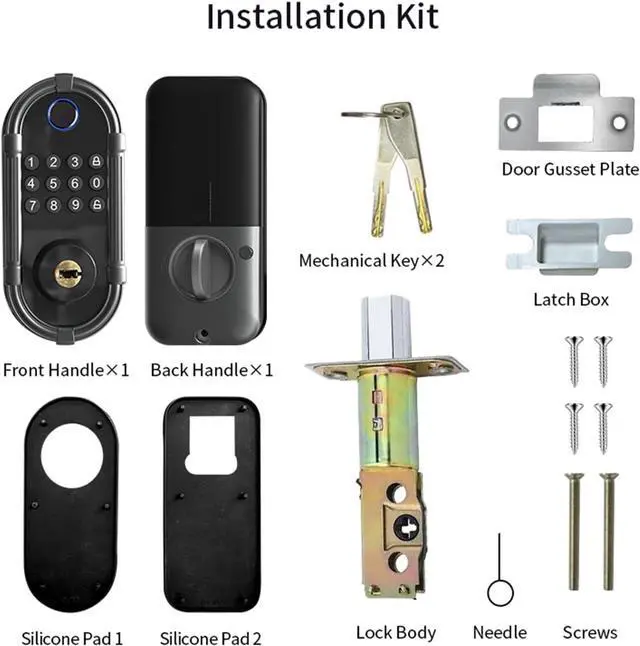 Alt view image 3 of 7 - Smart Fingerprint Door Lock, Automatic Electronic Security Lock with Password Keypad, Keyless Biometric Entry Lock for Home Front Doors and Apartments(Gray)