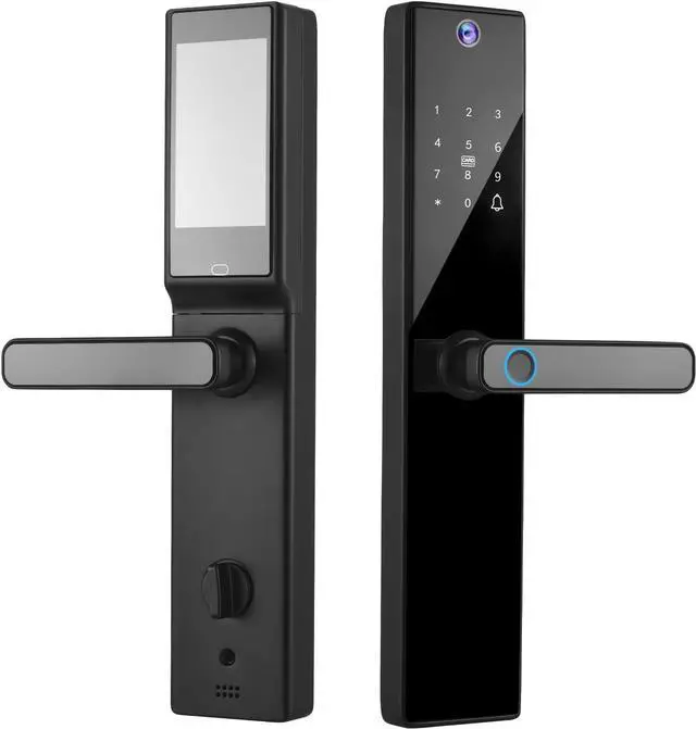Main image of Smart Lock with Camera 4.5 Inch Screen BT Keyless Entry Door Lock TY APP/Fingerprint/Password/Card/Mechanical Key Unlocking Methods Door Lock for 40-120mm Thickness Office Home Bedroom Door