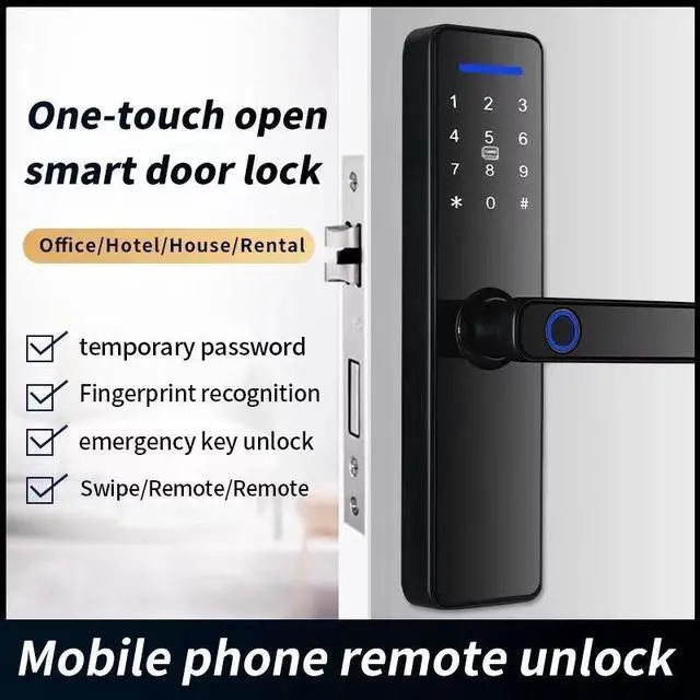 Alt view image 4 of 7 - S819-2 Tuya WiFi Smart Door Lock with Fingerprint, Password & RFID Card Access, Electronic Smart Lock for Home Security