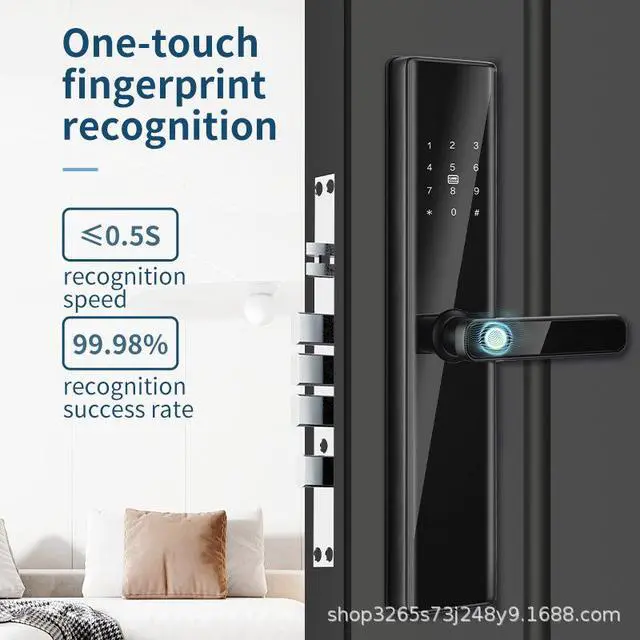 Alt view image 5 of 7 - S819-2 Tuya WiFi Smart Door Lock with Fingerprint, Password & RFID Card Access, Electronic Smart Lock for Home Security