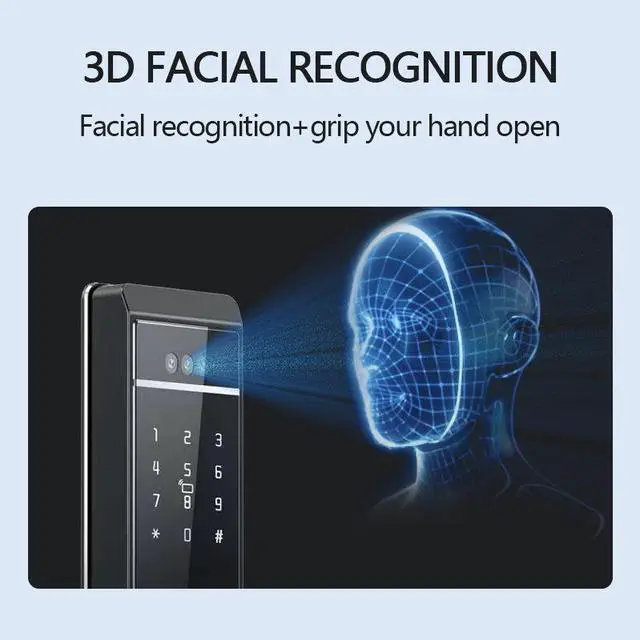 Alt view image 4 of 7 - Tuya Smart Indoor Door Lock with One-Touch Handle, Fingerprint, Password & RFID Card Access, WiFi Enabled Electronic Smart Lock for Home and Office