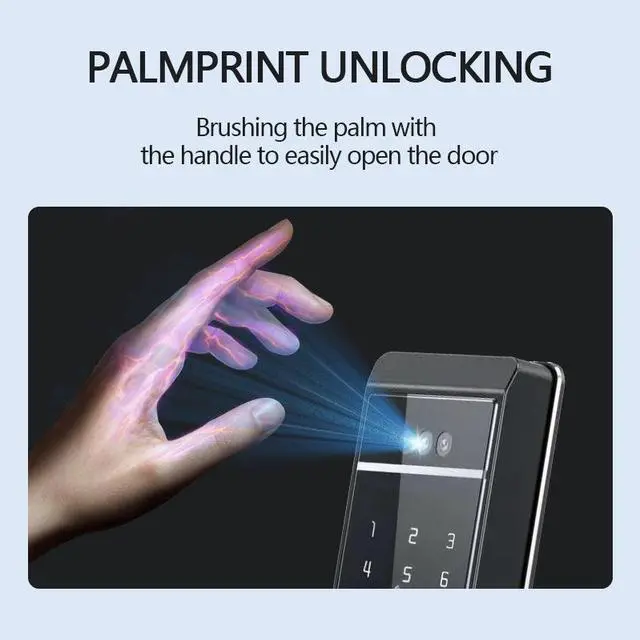 Alt view image 6 of 7 - Tuya Smart Indoor Door Lock with One-Touch Handle, Fingerprint, Password & RFID Card Access, WiFi Enabled Electronic Smart Lock for Home and Office