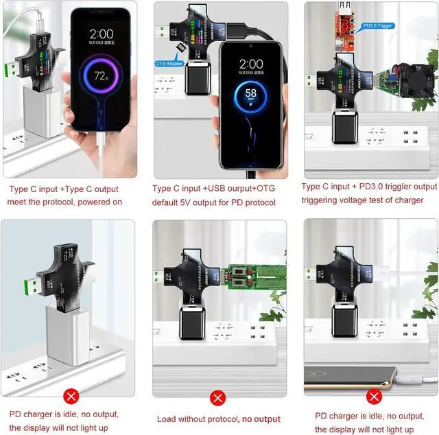 Alt view image 5 of 7 - USB Power Meter Tester 2 in 1 Type C Digital Multimeter | Color Screen LCD, Voltage Current Voltmeter Amp Volt Ammeter Detector, USB Cable Charger Indicator, DC3.6-30V/0-5.1A