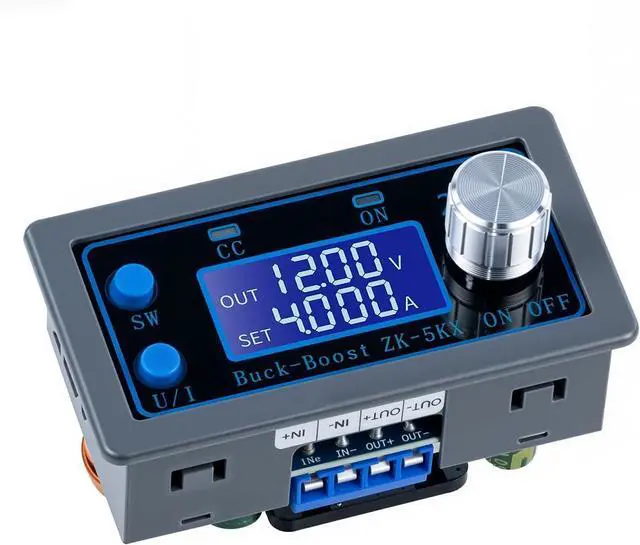 Main image of ZK-5KX Automatic voltage regulation adjustable power supply with 5A/80W, featuring digital display, constant voltage and constant current, and programmable stable voltage regulation module board