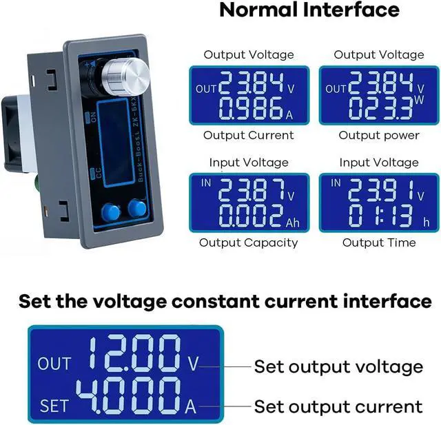 Alt view image 4 of 7 - ZK-5KX Automatic voltage regulation adjustable power supply with 5A/80W, featuring digital display, constant voltage and constant current, and programmable stable voltage regulation module board