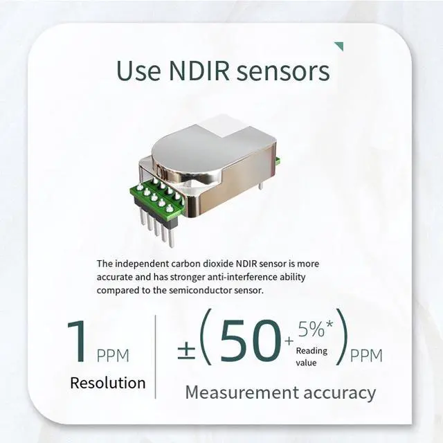 Alt view image 2 of 7 - CO2 Detector, TFT Display Air Quality Monitor for CO2/Temperature/Humidity, NDIR Sensor, Multi-Certified (CE/FCC/RoHS) Indoor Air Tester with Alarm Function(Wi-Fi version)