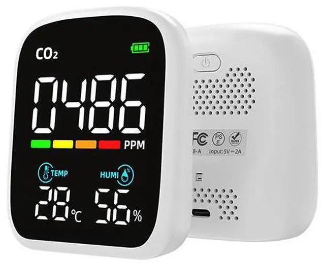 Main image of CO2 Detector, TFT Display Air Quality Monitor for CO2/Temperature/Humidity, NDIR Sensor, Multi-Certified (CE/FCC/RoHS) Indoor Air Tester with Alarm Function(Wi-Fi version)