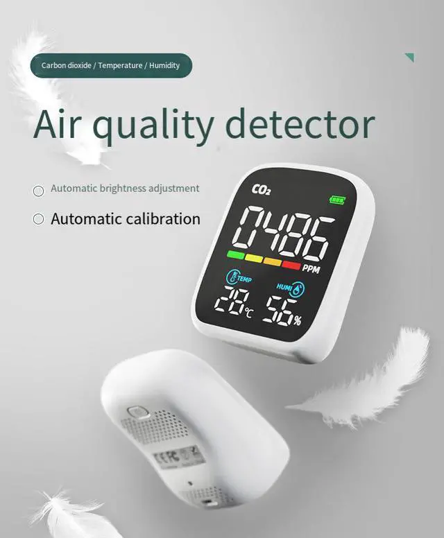 Alt view image 5 of 7 - CO2 Detector, TFT Display Air Quality Monitor for CO2/Temperature/Humidity, NDIR Sensor, Multi-Certified (CE/FCC/RoHS) Indoor Air Tester with Alarm Function(Wi-Fi version)