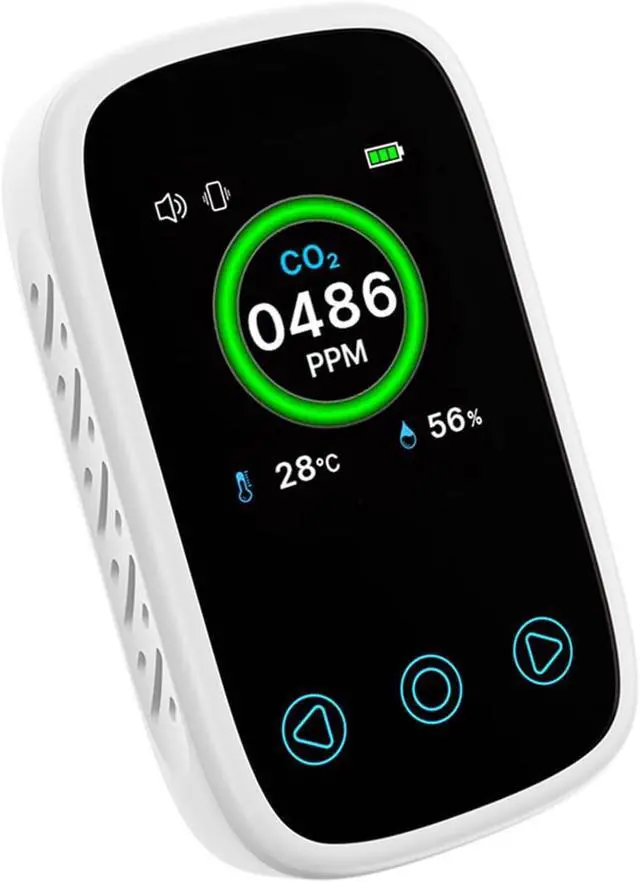 Alt view image 3 of 7 - Mini CO2 Detector Portable Air Quality Monitor for Home Outdoor Use, with Temperature & Humidity Sensor, Carbon Dioxide Tester