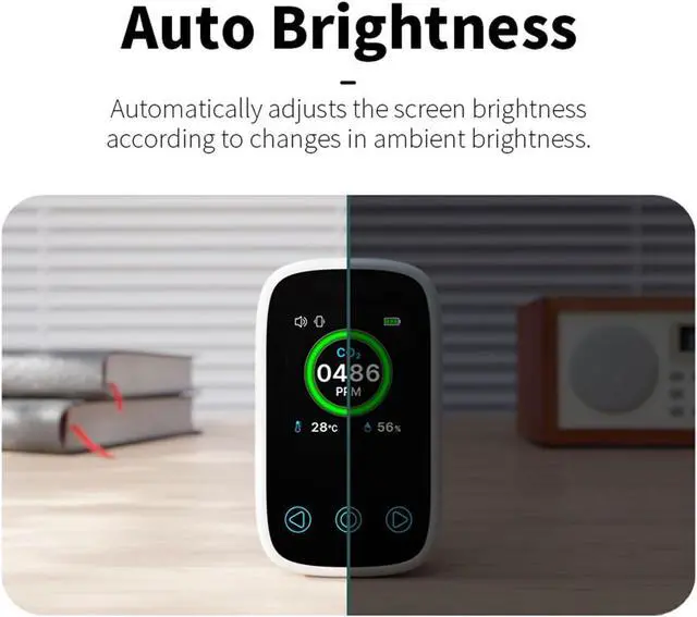 Alt view image 5 of 7 - Mini CO2 Detector Portable Air Quality Monitor for Home Outdoor Use, with Temperature & Humidity Sensor, Carbon Dioxide Tester