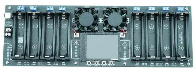 Main image of 8 Channel 18650 Battery Capacity Tester, Automatic Charge Discharge Module with Internal Resistance Test for Flat Top Batteries, Type-C Powered Lithium Battery Analyzer