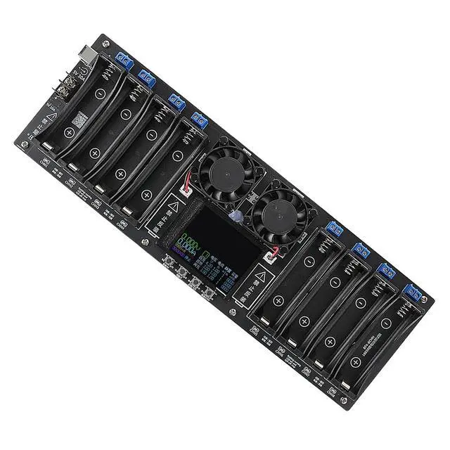Alt view image 7 of 7 - 8 Channel 18650 Battery Capacity Tester, Automatic Charge Discharge Module with Internal Resistance Test for Flat Top Batteries, Type-C Powered Lithium Battery Analyzer