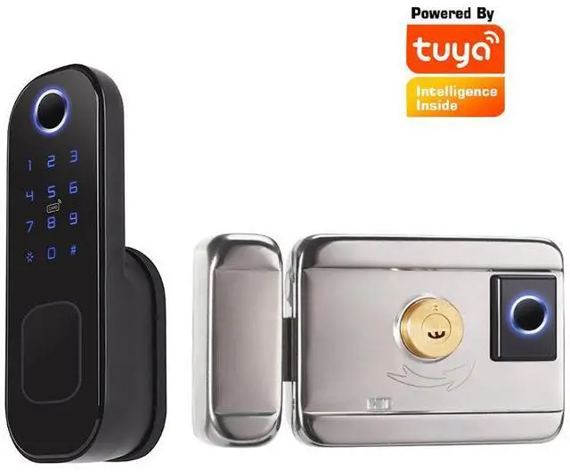 Main image of Smart Fingerprint Door Lock for Front Door Electronic Keyless Keypad Entry Door Lock with 6 Ways Unlock 110 Groups Fingerprint and 400 Groups Password Storage APP Control BT Safety Lock