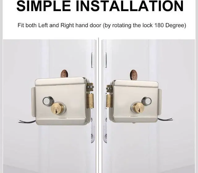 Alt view image 5 of 7 - Smart Electric Gate Door Lock Secure Electric Metallic Lock Electronic Door Lock Door Access Control for Home Office Apartment Warehouse