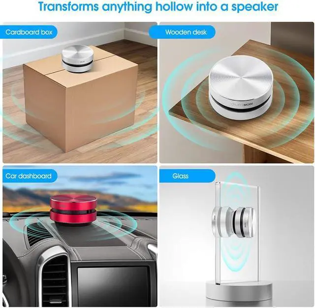 Alt view image 4 of 5 - Wirelessly BT Mini Speaker Bone Conduction Portable Wireless Speaker Stereo Bass Sound Creative Portable Speaker Mini Size Music Player Built-in Mic Sound Box(Red)