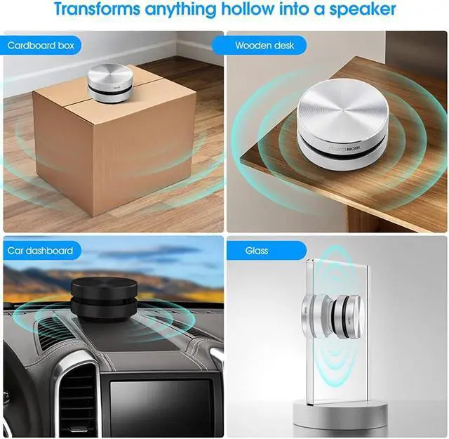 Alt view image 3 of 7 - Wirelessly BT Mini Speaker Bone Conduction Portable Wireless Speaker Stereo Bass Sound Creative Portable Speaker Mini Size Music Player Built-in Mic Sound Box (Silver)