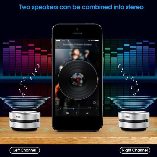 Alt view image 5 of 7 - Wirelessly BT Mini Speaker Bone Conduction Portable Wireless Speaker Stereo Bass Sound Creative Portable Speaker Mini Size Music Player Built-in Mic Sound Box (Silver)