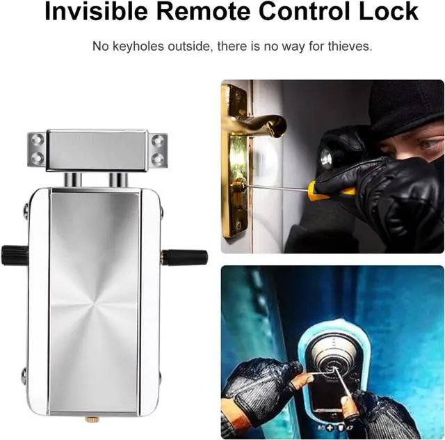 Alt view image 6 of 7 - Electronic Intelligent Home Door Lock Kit, Smart Wireless Anti-Theft Home Security Keyless Deadbolt Access Control System Remote Control