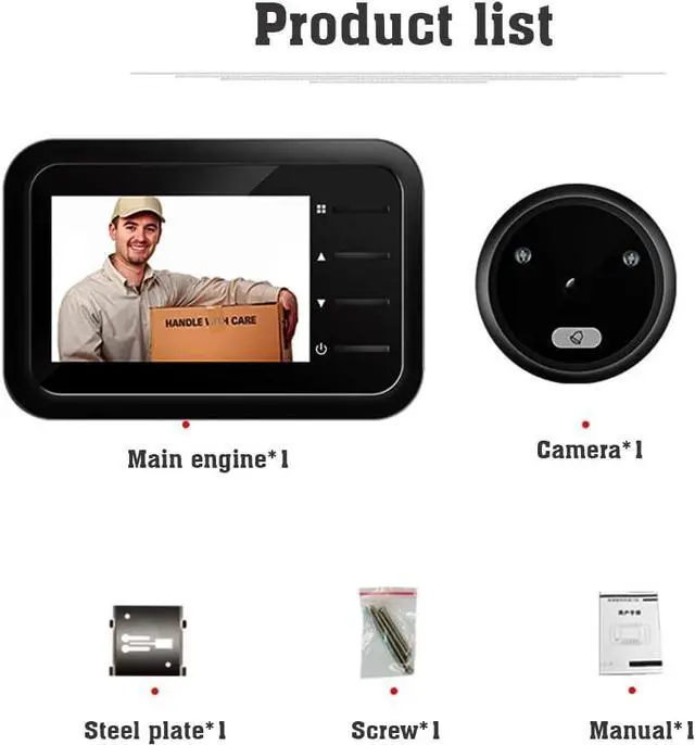 Alt view image 3 of 7 - 2.4 Inch LCD Screen Digital Video Doorbell, 120 Degree Eye Electronic Peephole Doorbell, Monitor Door Viewer Peephole Camera with Night Vision/Photo/Wide Viewing Angle/Battery Powered/TF Card