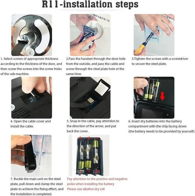 Alt view image 4 of 7 - 2.4 Inch LCD Screen Digital Video Doorbell, 120 Degree Eye Electronic Peephole Doorbell, Monitor Door Viewer Peephole Camera with Night Vision/Photo/Wide Viewing Angle/Battery Powered/TF Card