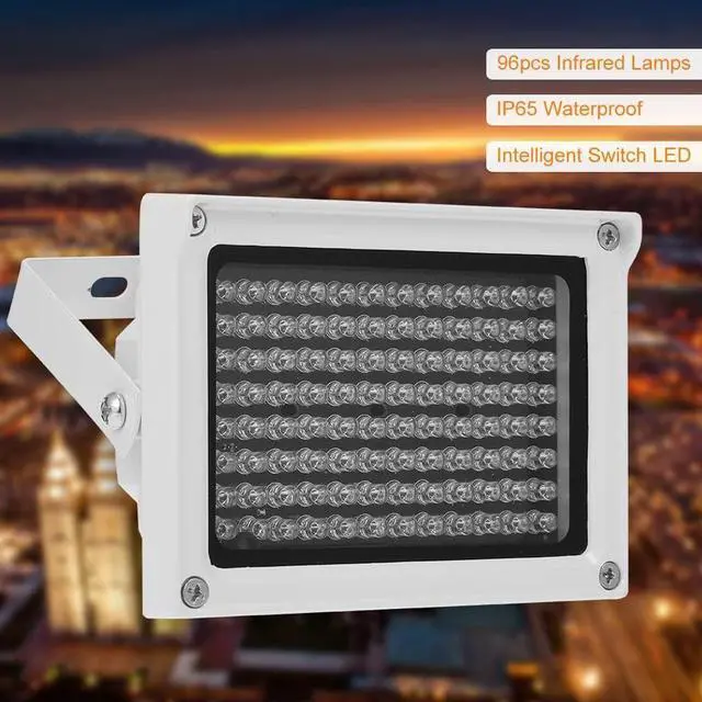 Alt view image 4 of 7 - 96 LEDs IR Illuminator Array Infrared Lamps Night Vision Outdoor Waterproof for CCTV Security Camera 12V power supply