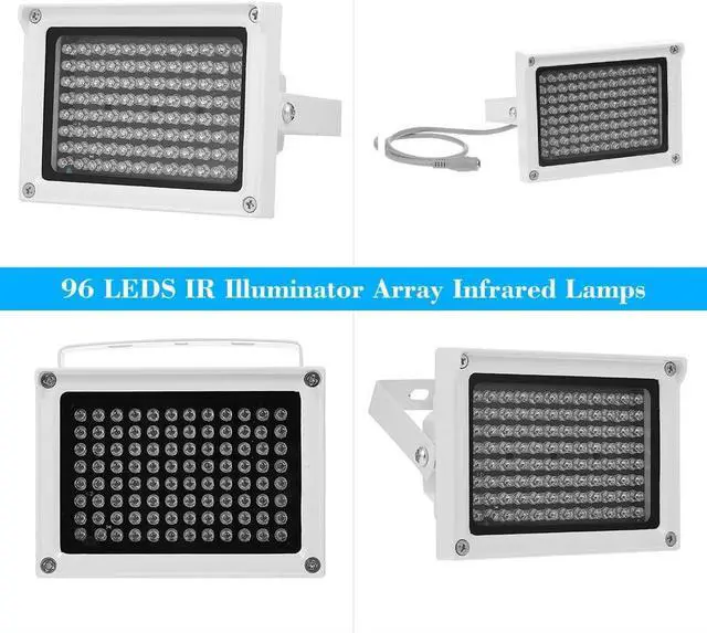 Alt view image 6 of 7 - 96 LEDs IR Illuminator Array Infrared Lamps Night Vision Outdoor Waterproof for CCTV Security Camera 12V power supply
