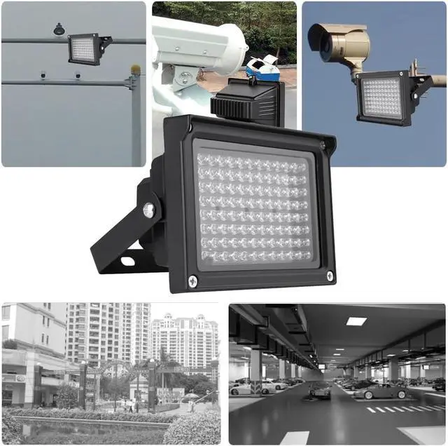 Alt view image 3 of 7 - 96 LEDs IR Illuminator Array Infrared Lamps Night Vision Outdoor Waterproof for CCTV Security Camera 12V power supply Black