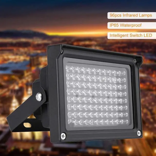 Alt view image 2 of 7 - 96 LEDs IR Illuminator Array Infrared Lamps Night Vision Outdoor Waterproof for CCTV Security Camera 12V power supply Black