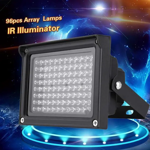 Alt view image 7 of 7 - 96 LEDs IR Illuminator Array Infrared Lamps Night Vision Outdoor Waterproof for CCTV Security Camera 12V power supply Black