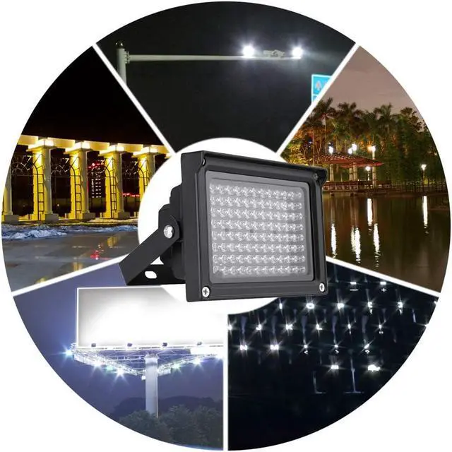 Alt view image 4 of 7 - 96 LEDs IR Illuminator Array Infrared Lamps Night Vision Outdoor Waterproof for CCTV Security Camera 12V power supply Black