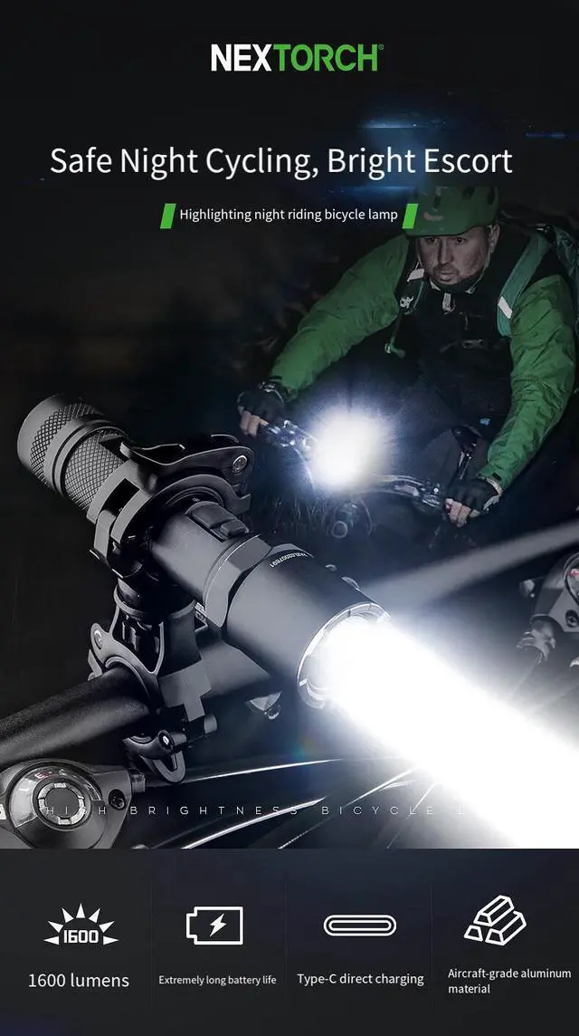 Alt view image 2 of 7 - NEXTORCH P80 Rechargeable Flashlight, High Output LED Tactical Flashlight, Outdoor Camping Torch with Type-C Charging for Hiking, Security, Emergency Rescue