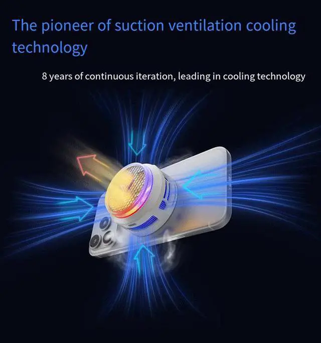 Alt view image 2 of 7 - Flydigi B9X/B8X Magnetic Phone Cooler, Semiconductor Cooling Fan with Suction Cooling Design, Gaming Smartphone Cooling Fan for iPhone, iPad, RedMagic, Black Shark and Android Devices