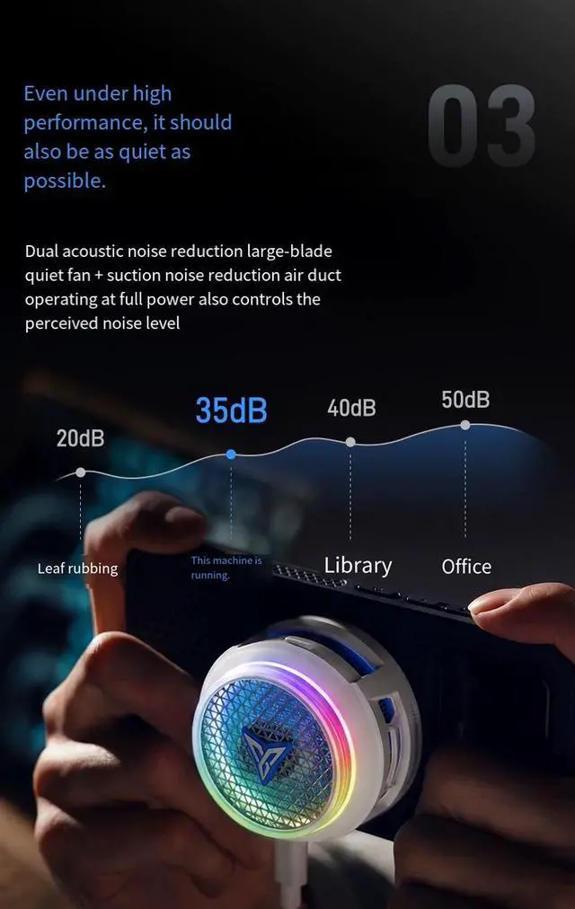 Alt view image 6 of 7 - Flydigi B9X/B8X Magnetic Phone Cooler, Semiconductor Cooling Fan with Suction Cooling Design, Gaming Smartphone Cooling Fan for iPhone, iPad, RedMagic, Black Shark and Android Devices