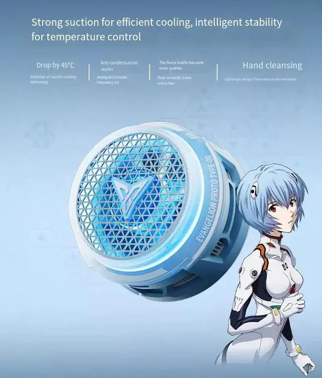 Alt view image 2 of 5 - FLYDIGI Flydigi B9X EVA Edition Magnetic Phone Cooler, Semiconductor Cooling Fan with Suction Cooling Design, Gaming Smartphone Cooler for iPhone, iPad, RedMagic, Black Shark and Android Devices