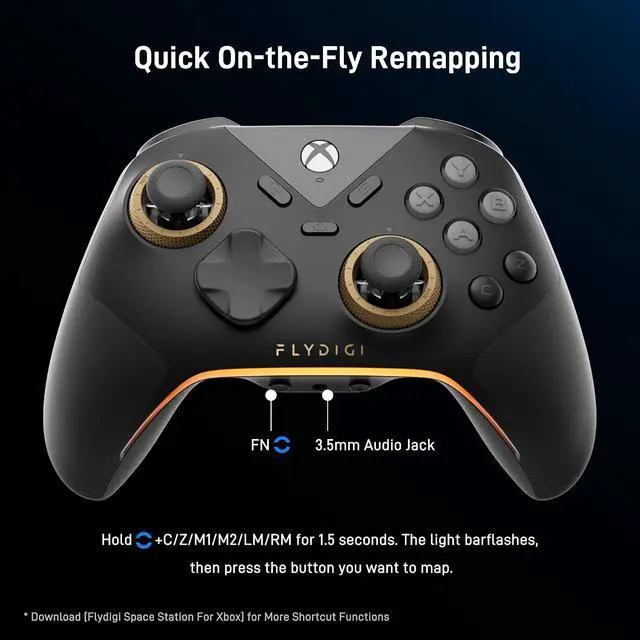 Alt view image 3 of 7 - FLYDIGI VADER 5S Wired Controller for XBOX Series X|S, XBOX One, Windows | FORCEFLEX Adjustable Tension Structure, Hall Effect NO DRIFT, FORCESWITCH Triggers, 6 Remappable Buttons, 3.5mm Audio Jack