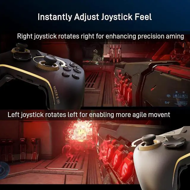 Alt view image 2 of 7 - FLYDIGI VADER 5S Wired Controller for XBOX Series X|S, XBOX One, Windows | FORCEFLEX Adjustable Tension Structure, Hall Effect NO DRIFT, FORCESWITCH Triggers, 6 Remappable Buttons, 3.5mm Audio Jack