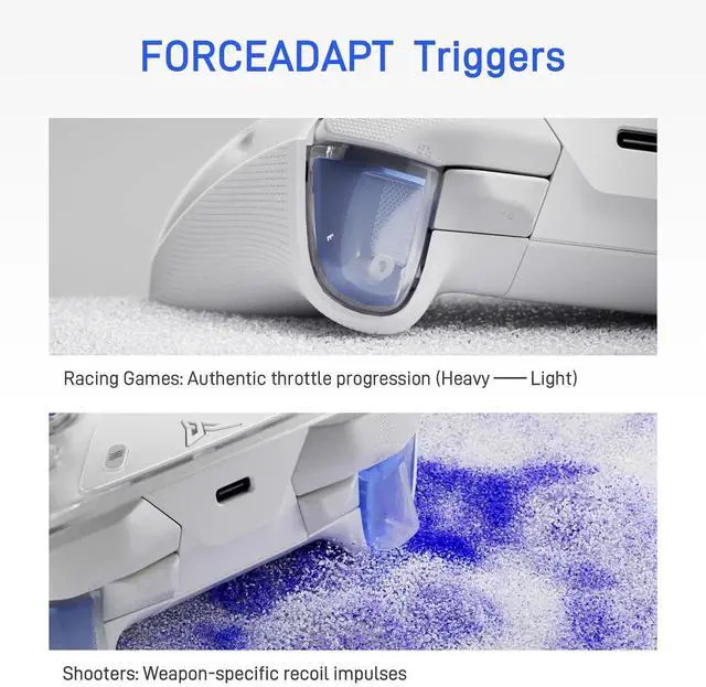 Alt view image 2 of 7 - FLYDIGI Apex 5 PC Controller, Forceflex Joystick, 3ms Ultra-Low Latency | ForceAdapt Triggers, RGB Light Bar, Full-Color LCD Display,1500mAh Battery, Trigger+Grip Vibration, 6 Extra Bottons