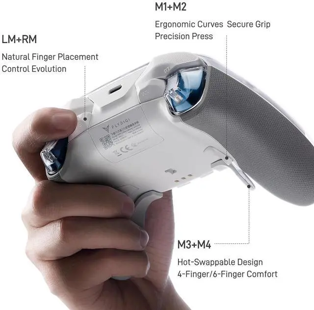 Alt view image 3 of 7 - FLYDIGI Apex 5 PC Controller, Forceflex Joystick, 3ms Ultra-Low Latency | ForceAdapt Triggers, RGB Light Bar, Full-Color LCD Display,1500mAh Battery, Trigger+Grip Vibration, 6 Extra Bottons