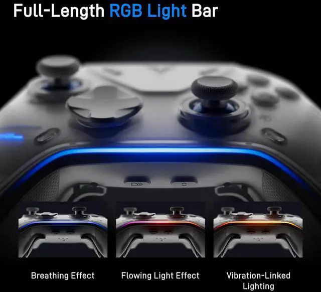 Alt view image 7 of 7 - FLYDIGI Apex 5 PC Controller, Forceflex Joystick, 3ms Ultra-Low Latency | ForceAdapt Triggers, RGB Light Bar, Full-Color LCD Display,1500mAh Battery, Trigger+Grip Vibration, 6 Extra Bottons