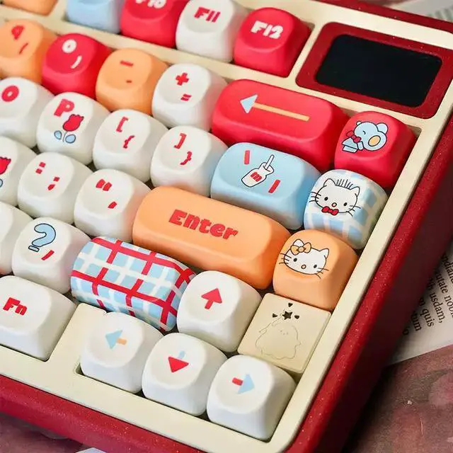 Alt view image 2 of 6 - MOA PBT Keycaps Hello Kitty Full Set 125 Keys 5-Sided Dye-Sublimation, Anti-Oil Texture, Compatible with 60/75/TKL/Full Size Mechanical Keyboards