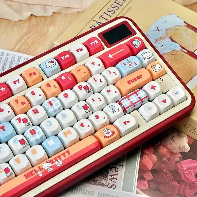 Alt view image 4 of 6 - MOA PBT Keycaps Hello Kitty Full Set 125 Keys 5-Sided Dye-Sublimation, Anti-Oil Texture, Compatible with 60/75/TKL/Full Size Mechanical Keyboards