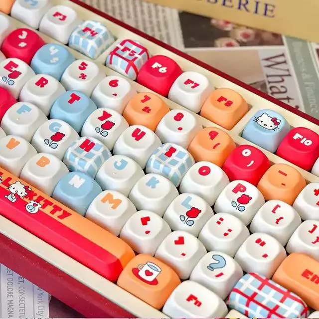 Alt view image 5 of 6 - MOA PBT Keycaps Hello Kitty Full Set 125 Keys 5-Sided Dye-Sublimation, Anti-Oil Texture, Compatible with 60/75/TKL/Full Size Mechanical Keyboards