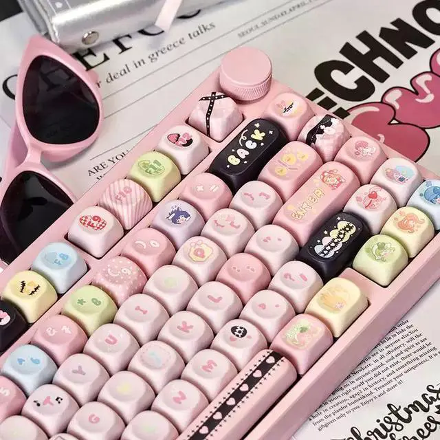 Alt view image 2 of 6 - Guardian Sweetheart MOA PBT Keycaps Set 5-Sided Dye-Sublimation, Cute Anime Theme, 125+ Keys, Fits MCHOSE 68 & 60/65/75/TKL/Full Size MX Keyboards