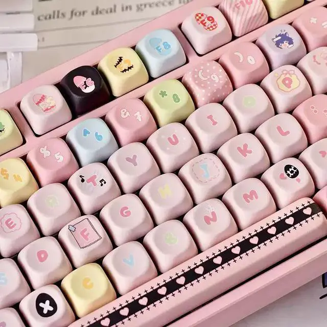 Alt view image 3 of 6 - Guardian Sweetheart MOA PBT Keycaps Set 5-Sided Dye-Sublimation, Cute Anime Theme, 125+ Keys, Fits MCHOSE 68 & 60/65/75/TKL/Full Size MX Keyboards