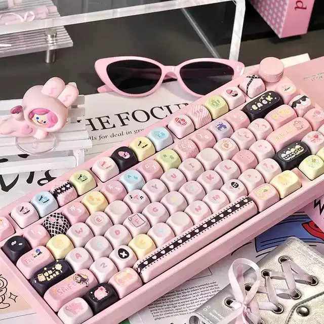 Alt view image 4 of 6 - Guardian Sweetheart MOA PBT Keycaps Set 5-Sided Dye-Sublimation, Cute Anime Theme, 125+ Keys, Fits MCHOSE 68 & 60/65/75/TKL/Full Size MX Keyboards