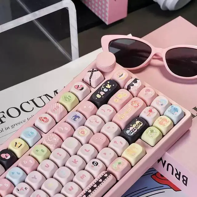 Alt view image 5 of 6 - Guardian Sweetheart MOA PBT Keycaps Set 5-Sided Dye-Sublimation, Cute Anime Theme, 125+ Keys, Fits MCHOSE 68 & 60/65/75/TKL/Full Size MX Keyboards