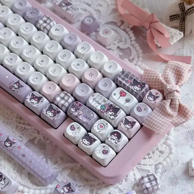 Alt view image 5 of 6 - Kuromis Diary MOA PBT Keycaps Set 5-Sided Dye-Sublimation, 131 Keys, Cute Pink Kawaii Design, Fits 65/75/87/98/104 MX Mechanical Keyboards