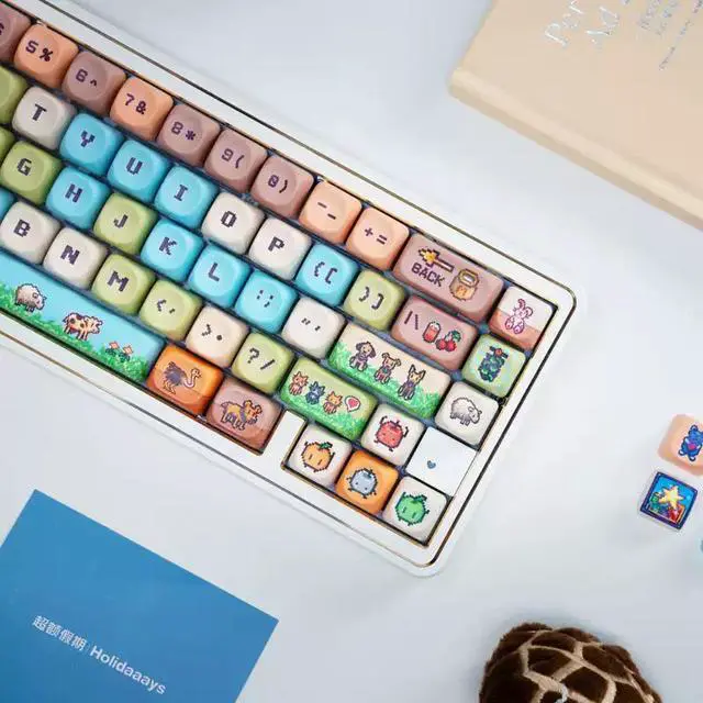 Alt view image 4 of 6 - Stardew Valley Pixel MOA PBT Keycaps Set 5-Sided Dye-Sublimation, 137 Keys, Cozy Farm Life Design, Fits 65/75/87/98/104 MX Mechanical Keyboards