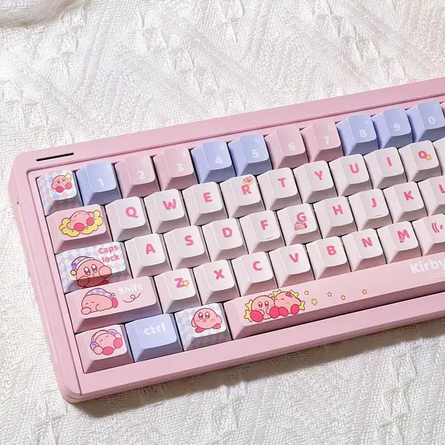 Alt view image 5 of 6 - Kirby MOA PBT Keycaps Set 5-Sided Dye-Sublimation, Cute Pink Gaming Theme, Fits 75/87/104/108 MX Mechanical Keyboards