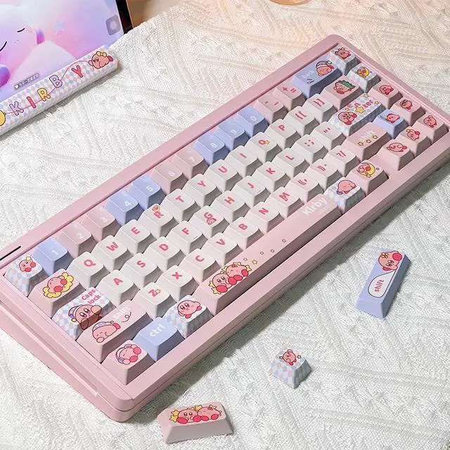 Alt view image 3 of 6 - Kirby MOA PBT Keycaps Set 5-Sided Dye-Sublimation, Cute Pink Gaming Theme, Fits 75/87/104/108 MX Mechanical Keyboards